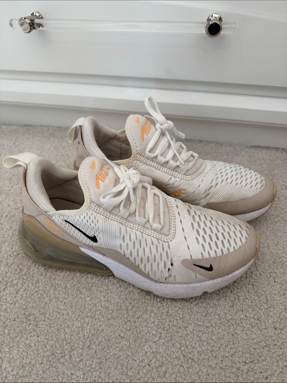 Nike Kids Cream and Orange Air Max-Style Sneakers